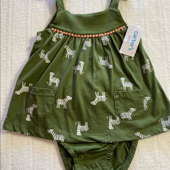 Carter’s Baby Zebra Printed Sunsuit - Picture 1 of 7